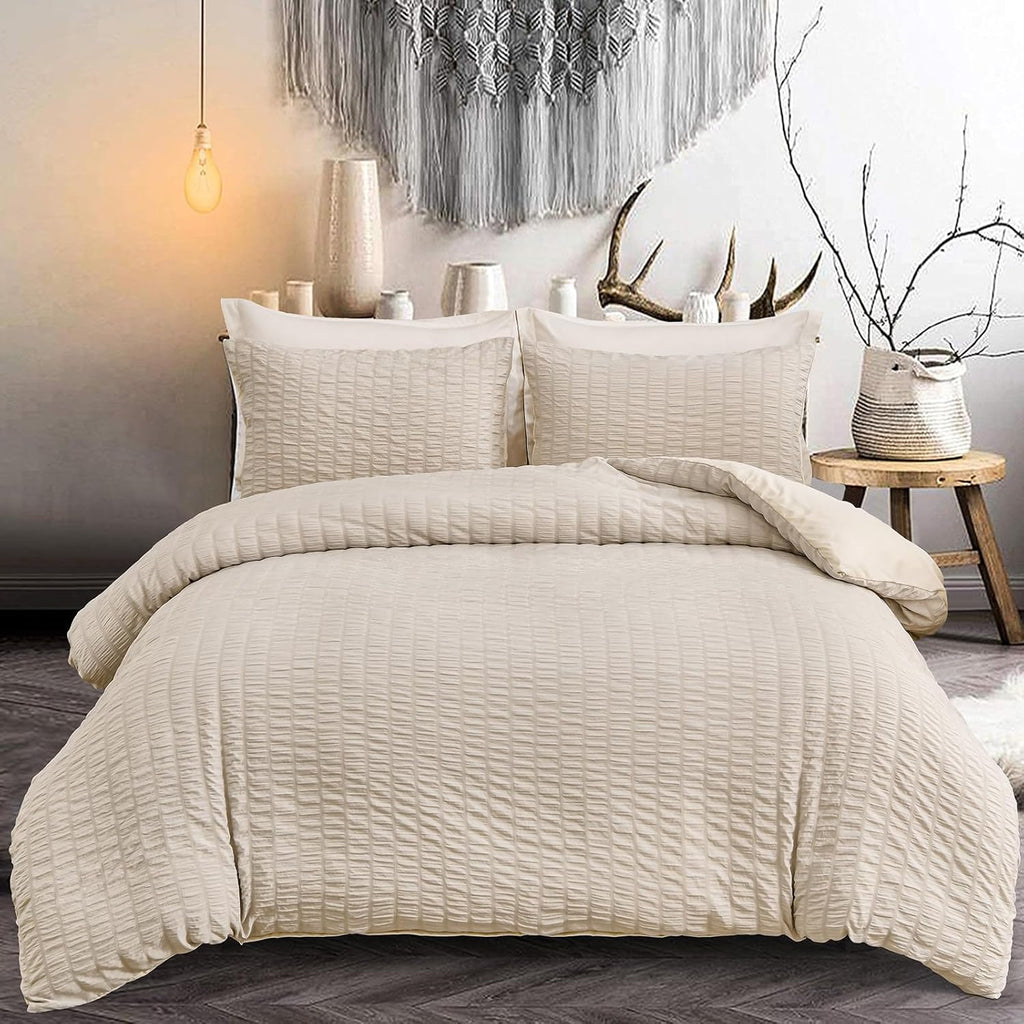 Seersucker King Size Bedding Set