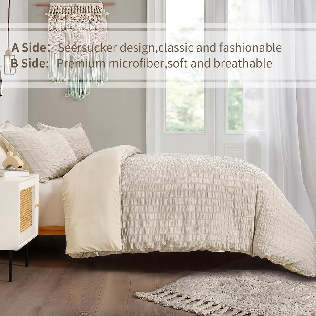 Seersucker King Size Bedding Set