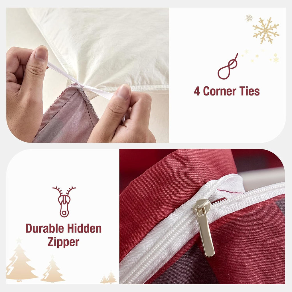 Christmas King Size Duvet Set, Red Reindeer